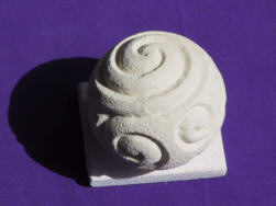 Carved Oamaru stone sphere!